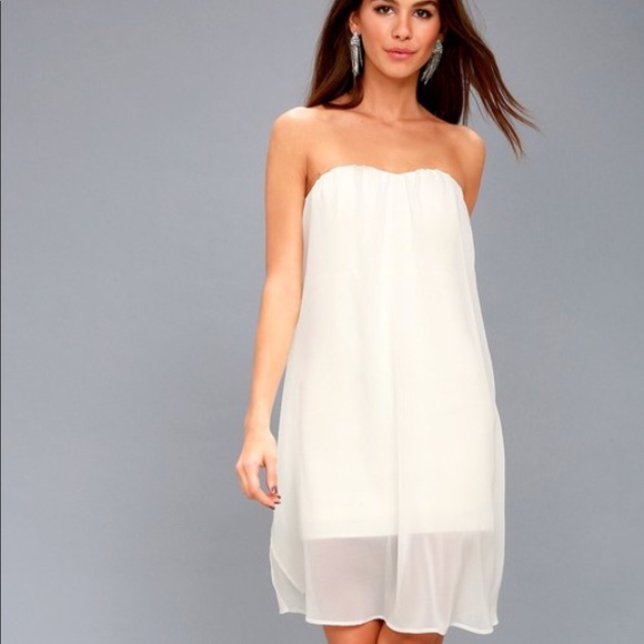white strapless dress
